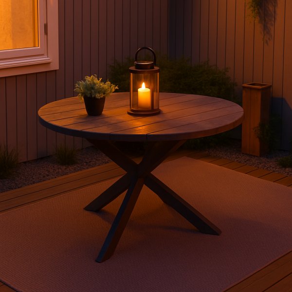 Scottsdale runt utebord - �112 cm |�Rustik gr�