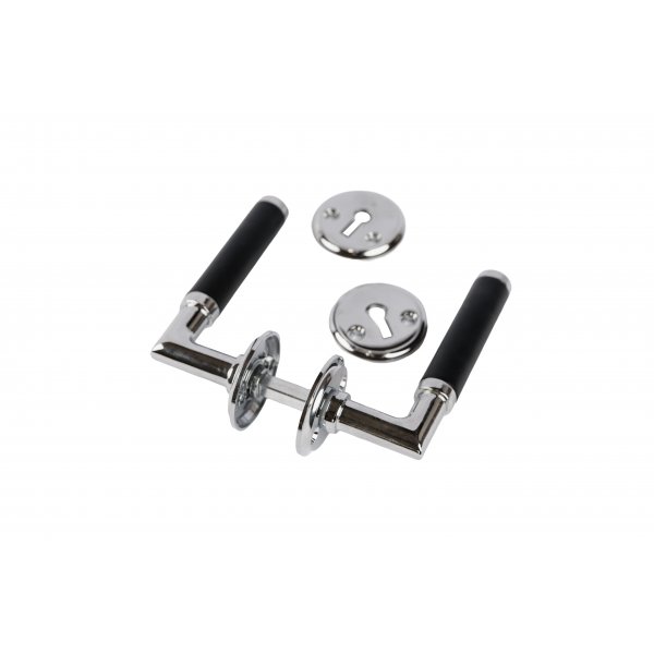 Dörrhandtag - Krom/svart Dörrhandtag - Krom/svart