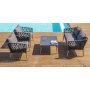 Lifestyle Garden utegrupp Ipanema med soffa, 2 st f�t�ljer och soffbord - Gr� / Teak / Olefin