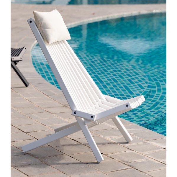 Calcutta solstol med nackkudde - Vit