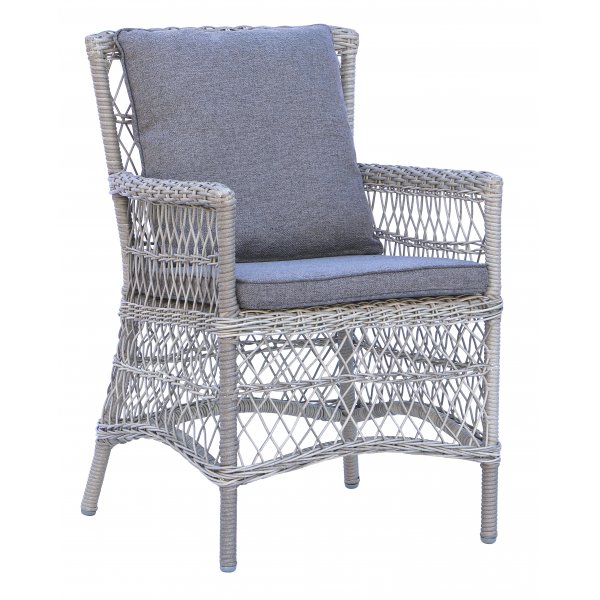 Provence utefåtölj i grå konstrotting Provence utefåtölj i grå konstrotting