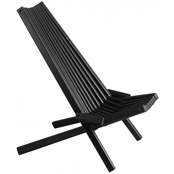 Calcutta däckstol med nackkudde - Svartbetsad Calcutta däckstol med nackkudde - Svartbetsad