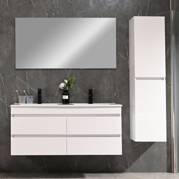 Badrumsm�bler Honolulu 120 cm - Glansig vit