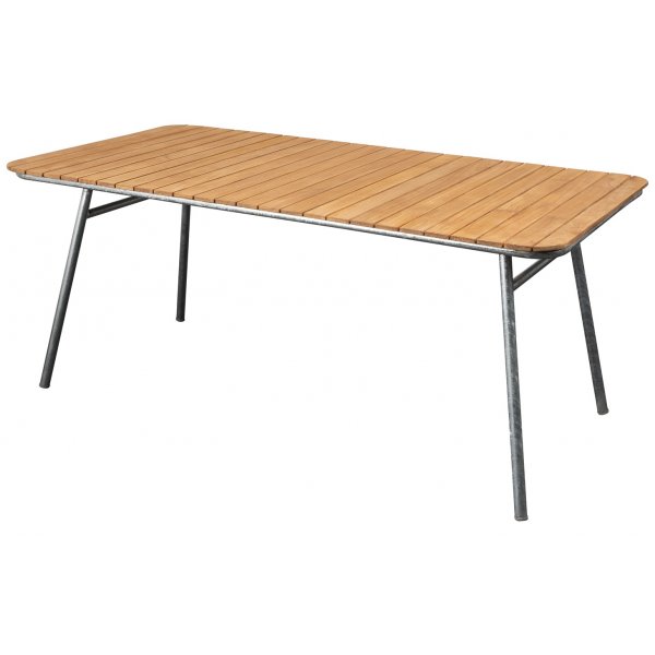 M�llan bord 176x90 cm - Teak / Galvaniserat st�l