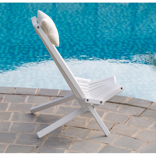 Calcutta solstol med nackkudde - Vit