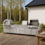 Utomhusk�k med pizzaugn i rostfritt st�l