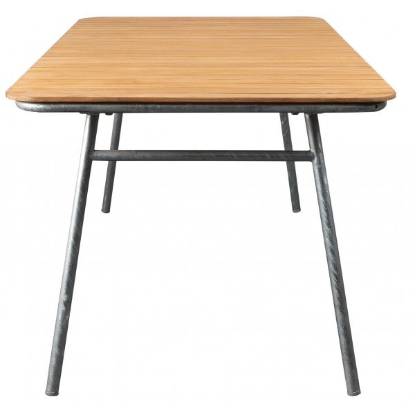 M�llan bord 176x90 cm - Teak / Galvaniserat st�l
