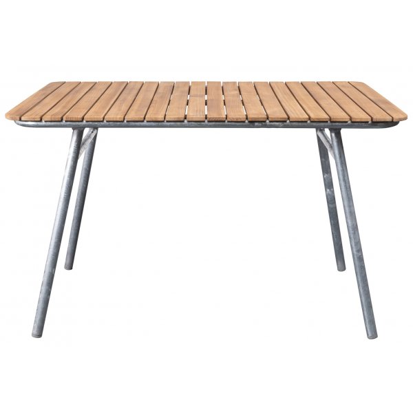 M�llan bord 120x80cm - Teak / Galvaniserat st�l