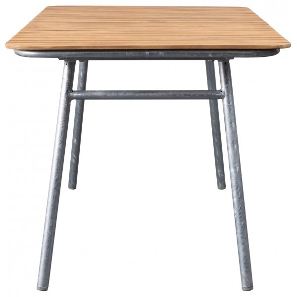 M�llan bord 120x80cm - Teak / Galvaniserat st�l