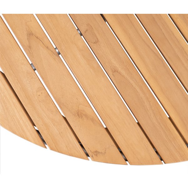 M�llan bord runt �110 cm - Teak / Galvaniserat st�l