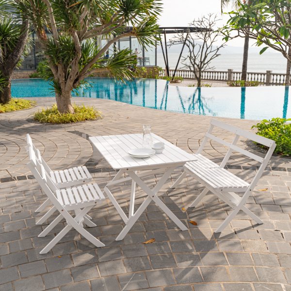 Knohult utesoffa | tr�dg�rdsb�nk - Vit