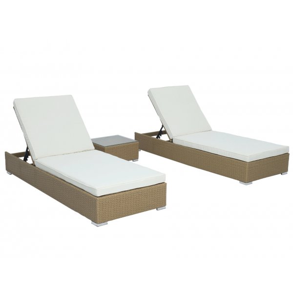 Astrid 2 st Sols�ngar med bord - Natur konstrotting