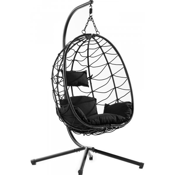 H�ngstol - Miami med dynor | Svart