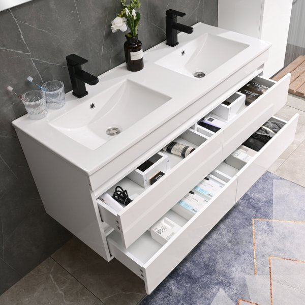 Badrumsm�bler Honolulu 120 cm - Glansig vit