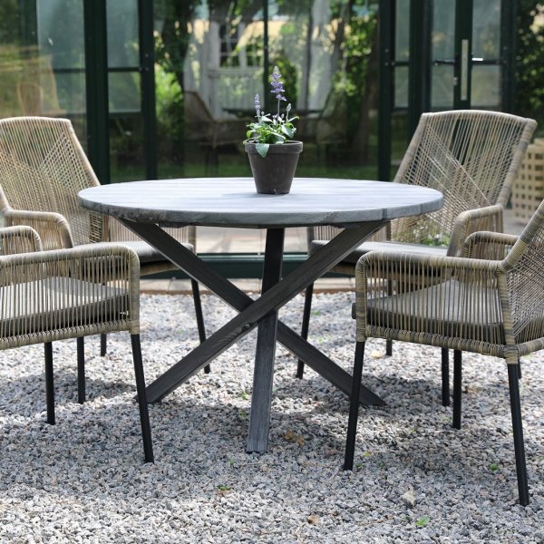 Scottsdale runt utebord - �112 cm |�Rustik gr�