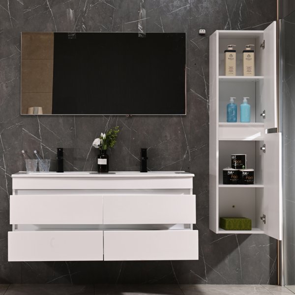 Badrumsm�bler Honolulu 120 cm - Glansig vit