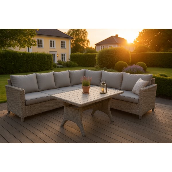 Tor utesoffgrupp med matbord i rotting - Natur Tor utesoffgrupp med matbord i rotting - Natur