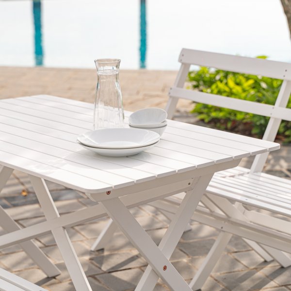 Knohult utesoffa | tr�dg�rdsb�nk - Vit