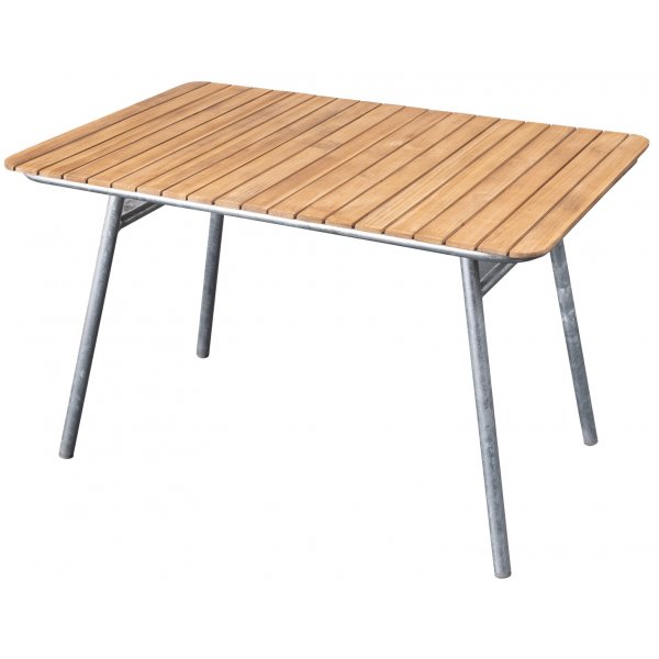 M�llan bord 120x80cm - Teak / Galvaniserat st�l