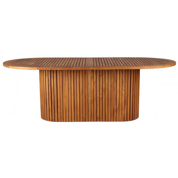 Salt� ovalt matbord i teak 220x100 cm - Teakbord